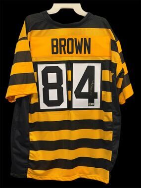 Antonio Brown Signed “Bumble Bee” Black & Yellow Custom Jersey